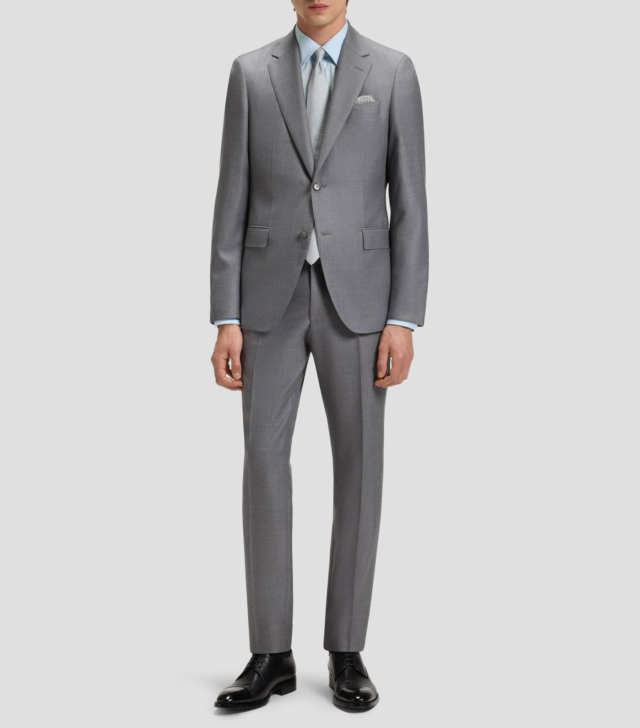 Camisa slim de popelín de algodón con elástico Hombre